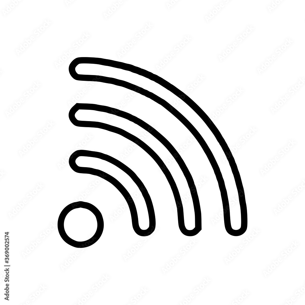 vector illustration of network antenna and wifi outline icon vector illustration of network antenna and wifi outline icon