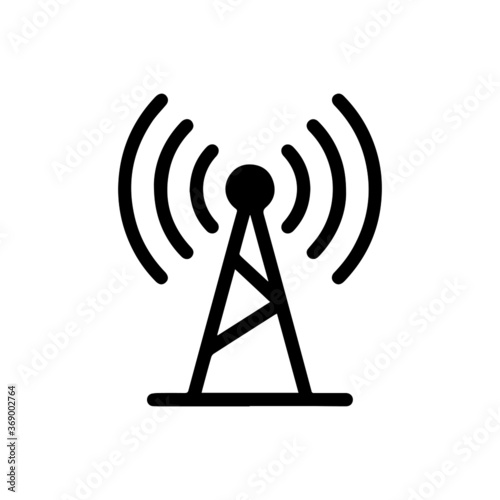 vector illustration of network antenna and wifi glyph icon