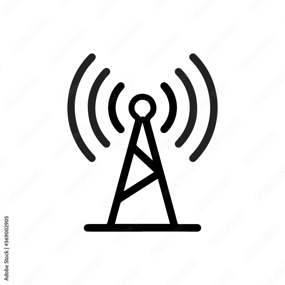 vector illustration of network antenna and wifi outline icon vector illustration of network antenna and wifi outline icon