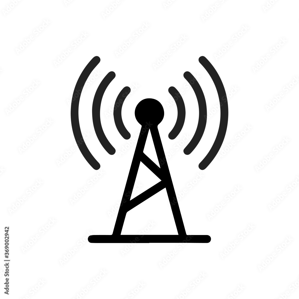 vector illustration of network antenna and wifi glyph icon vector illustration of network antenna and wifi glyph icon