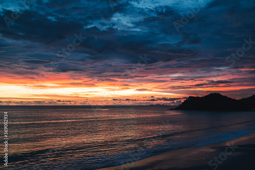 Colourful cloudy dusk sky of the sea in Thailand.