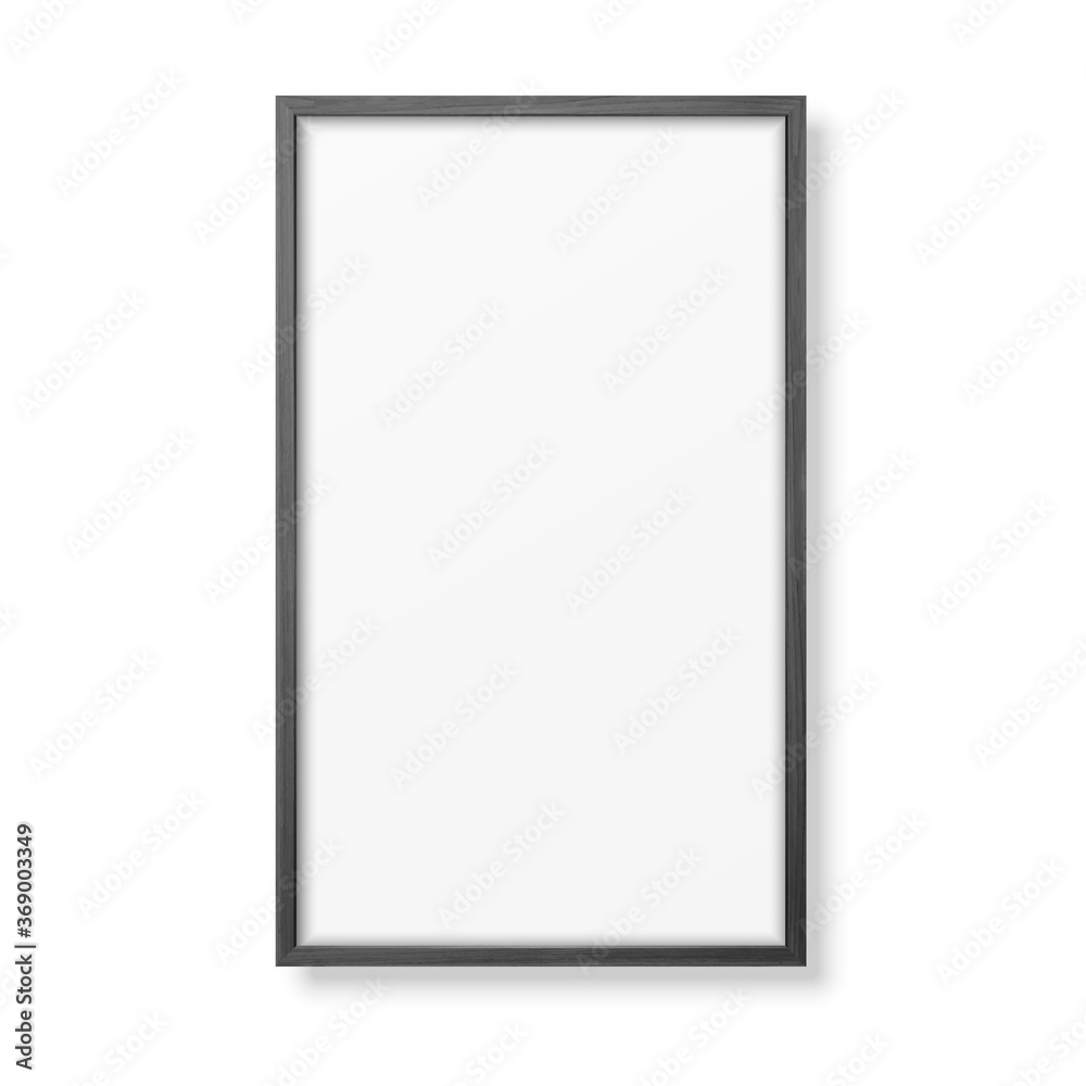 Vector 3d Realistic Vertical Black Wooden Simple Modern Frame Icon Closeup Isolated on White. It can be used for presentations. Design Template for Mockup, Front View Vector 3d Realistic Vertical Black Wooden Simple Modern Frame Icon Closeup Isolated on White. It can be used for presentations. Design Template for Mockup, Front View