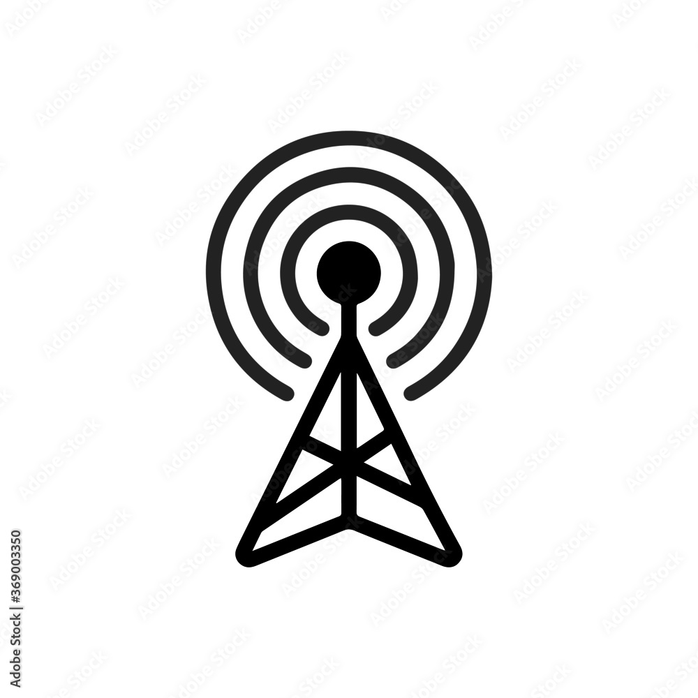 vector illustration of network antenna and wifi glyph icon vector illustration of network antenna and wifi glyph icon