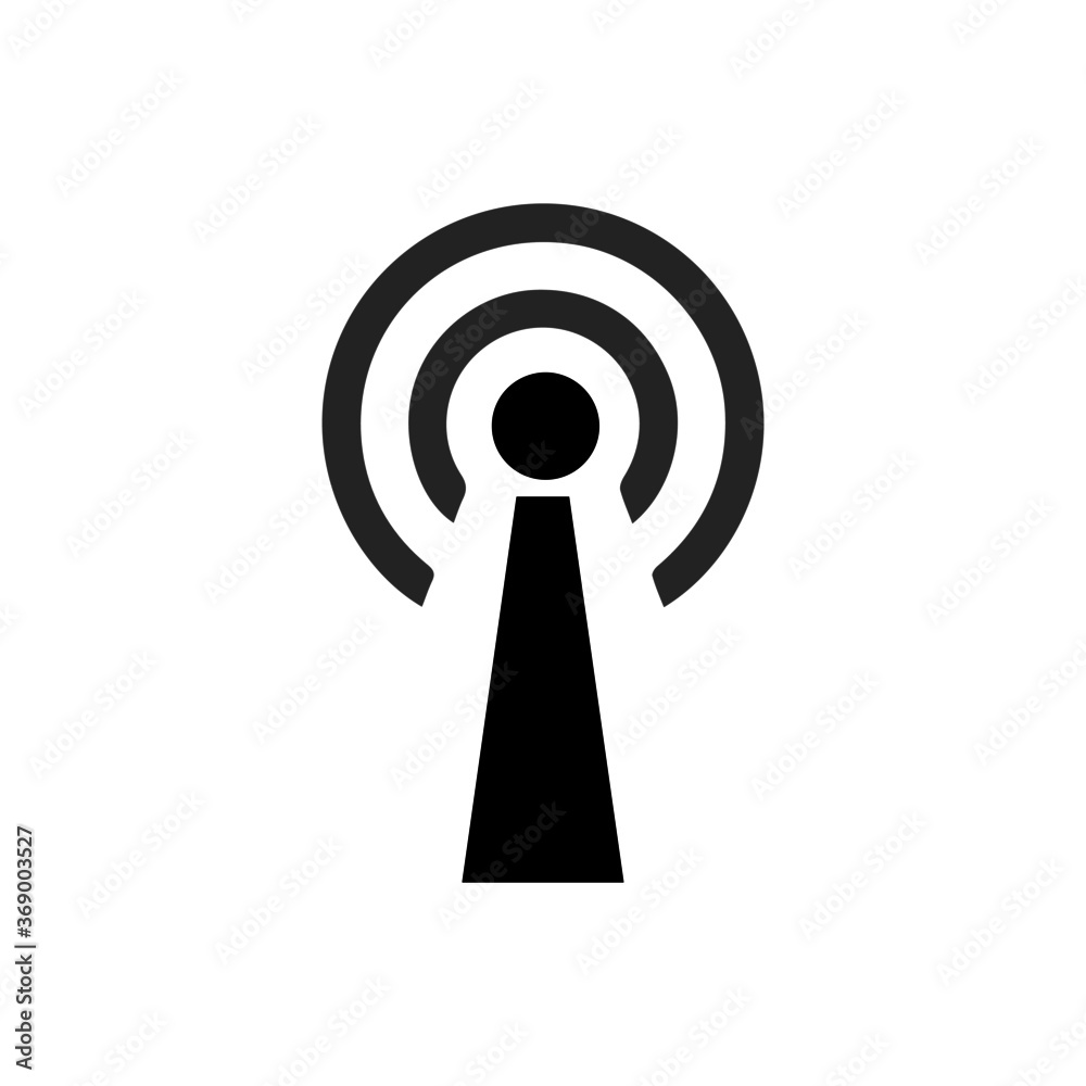 vector illustration of network antenna and wifi glyph icon vector illustration of network antenna and wifi glyph icon