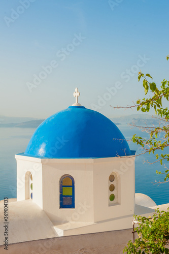 Blue dome of Greek Orthodox church
