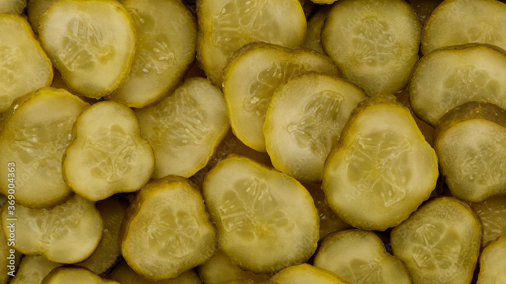 sliced dill pickles for hamburger top view sliced dill pickles for hamburger top view