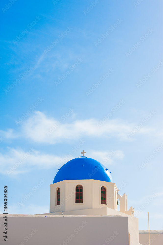 Blue dome of Greek Orthodox church