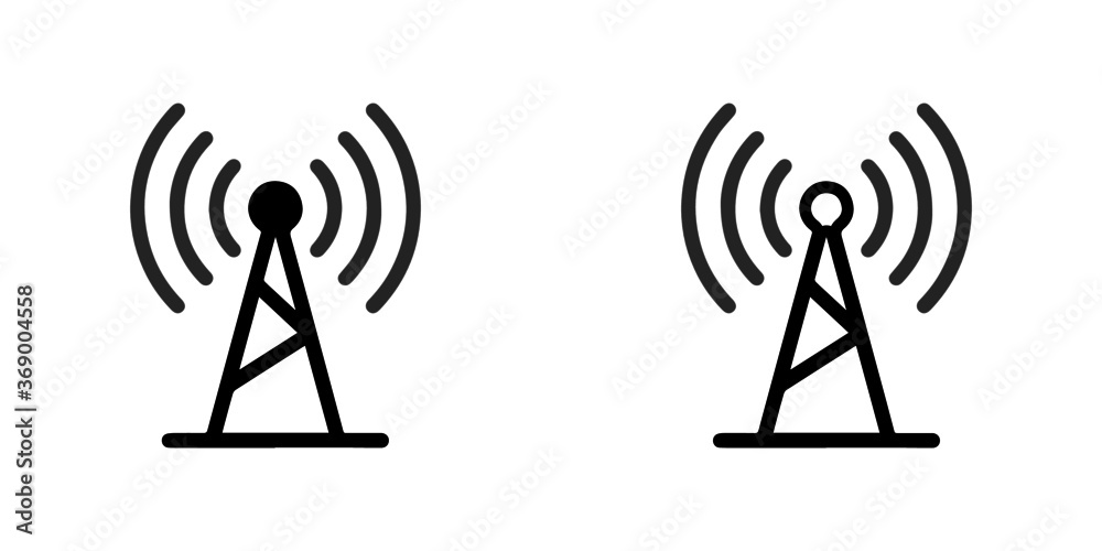 set of vector illustration icon of network antenna and wifi set of vector illustration icon of network antenna and wifi
