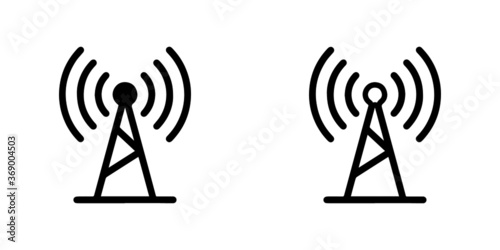 set of vector illustration icon of network antenna and wifi