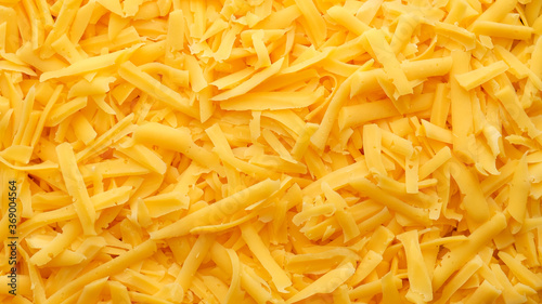 grated cheddar cheese top view
