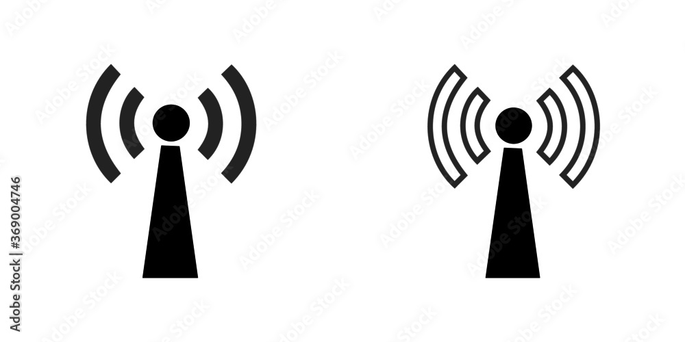 set of vector illustration icon of network antenna and wifi set of vector illustration icon of network antenna and wifi