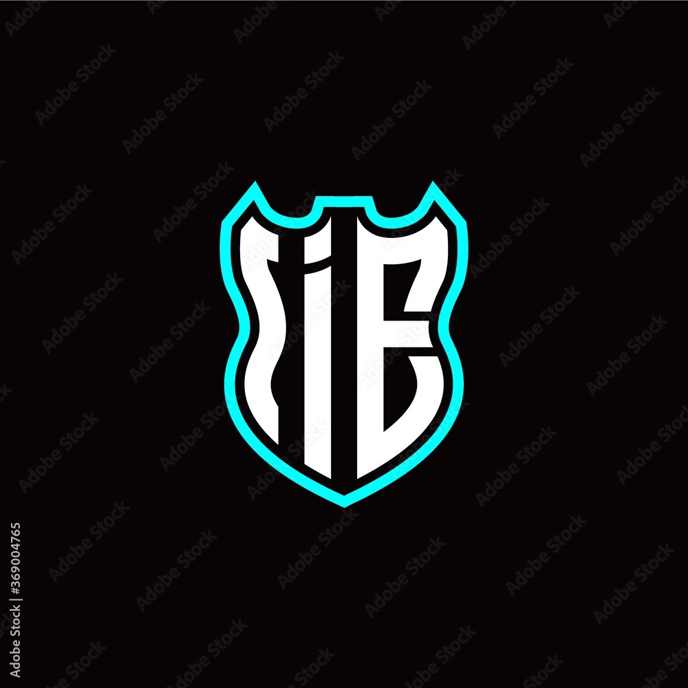 I E initial logo design with shield shape I E initial logo design with shield shape