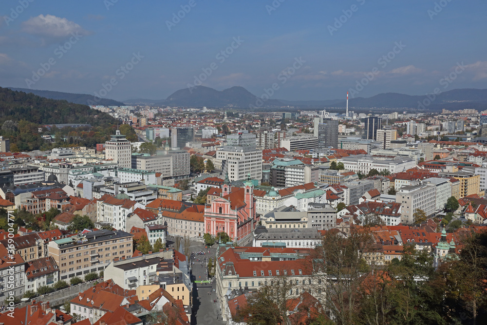 Ljubljana Capital City Aerial Slovenia