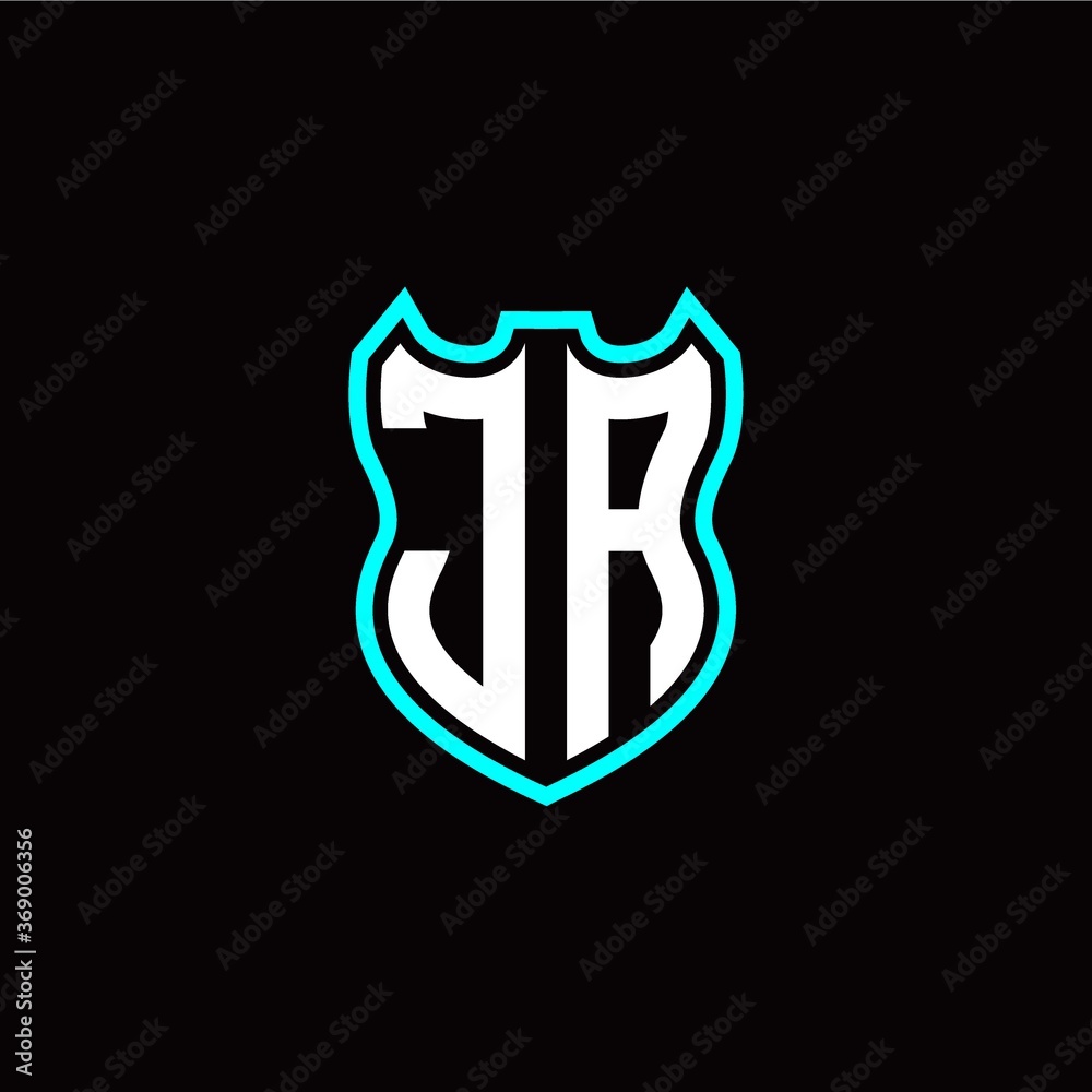J A initial logo design with shield shape J A initial logo design with shield shape