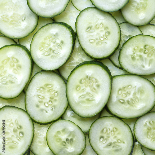 fresh cucumber slices as food background