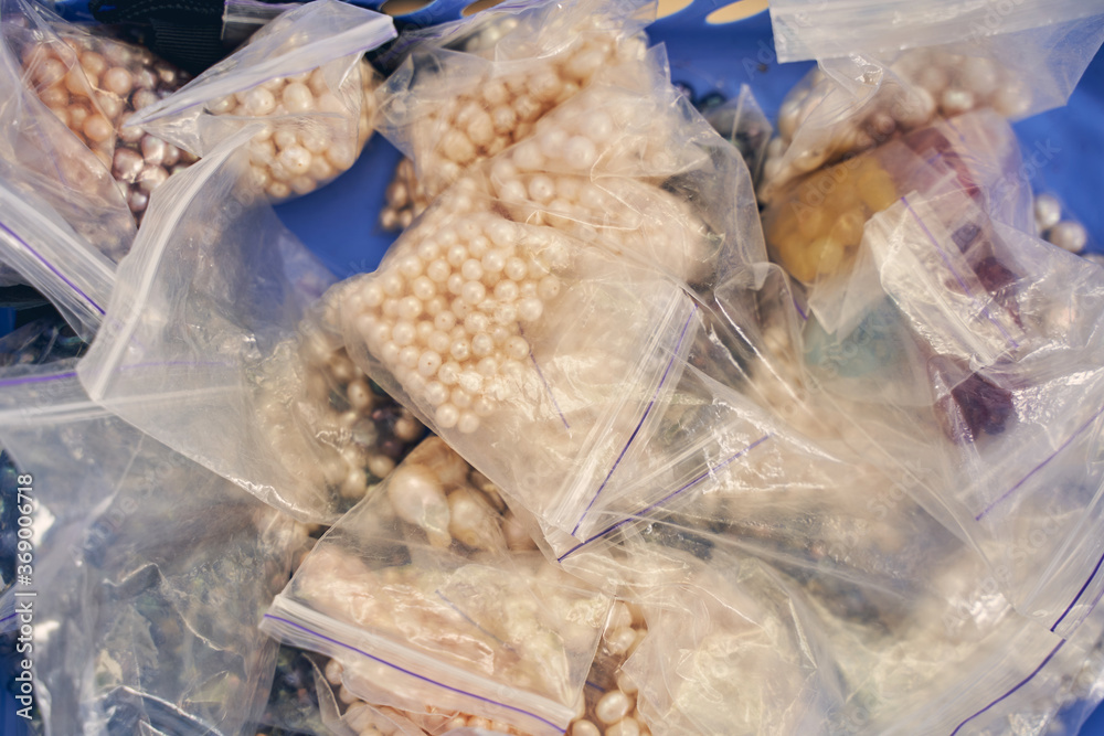 Beads for making jewelry in plastic bag Beads for making jewelry in plastic bag
