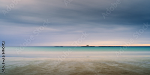 sunset on the beach - Blimsanden beach at Vigra island in Norway