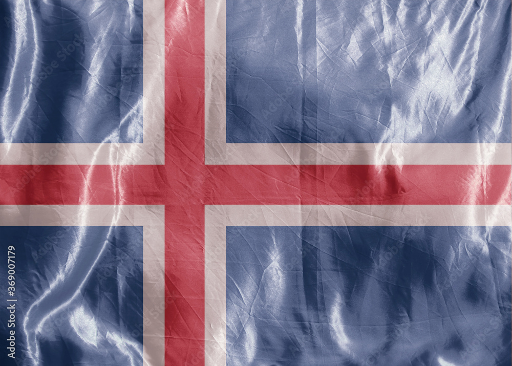 Fototapeta premium State flag fluttering in the wind. Colored background on textiles