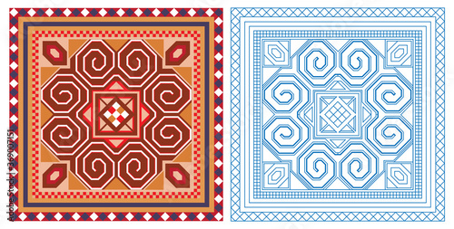 Vietnamese brocade pattern (5) - tile pattern style