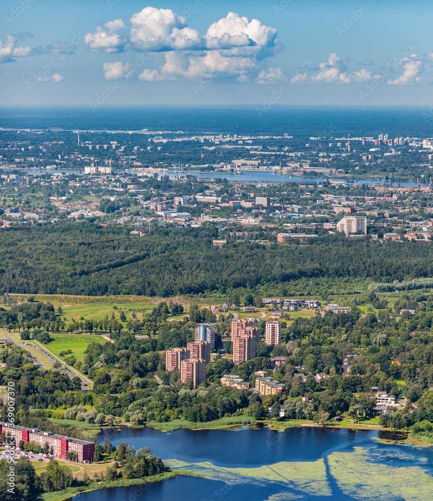 Fototapeta premium aerial view over the Riga city