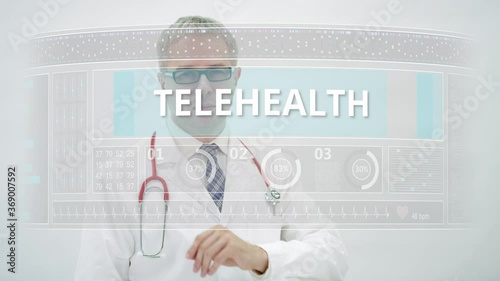 Scrolling to TELEHEALTH tab on a modern computer screen photo