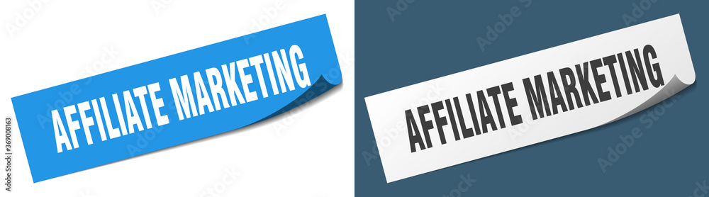 affiliate marketing paper peeler sign set. affiliate marketing sticker
