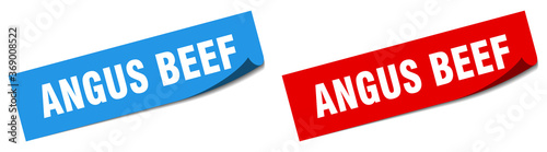 angus beef paper peeler sign set. angus beef sticker