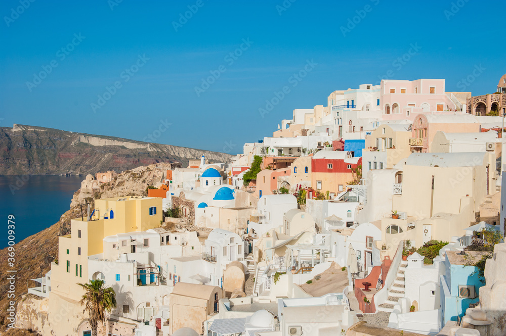 View of Oia village in Santorini, Greece