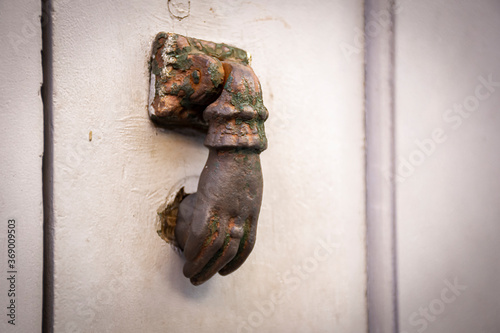Hand, Door Knocker, Weathered And Rusty, Braga, Portugal