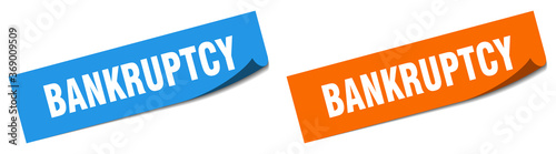 bankruptcy paper peeler sign set. bankruptcy sticker