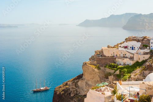 View of Oia village in Santorini, Greece