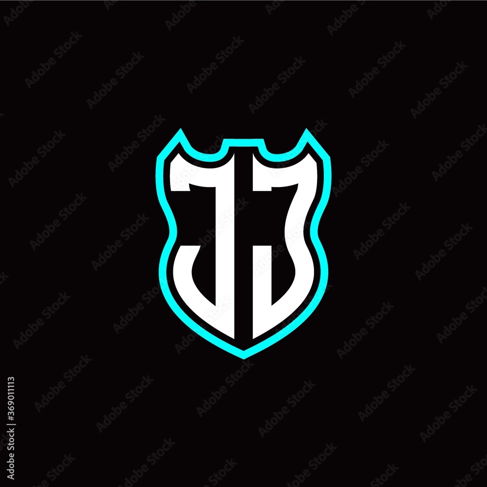 J J initial logo design with shield shape