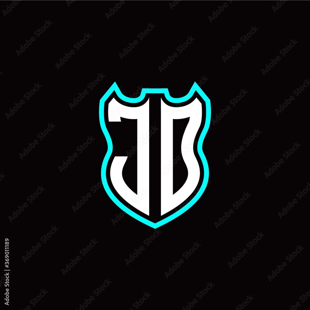 J O initial logo design with shield shape J O initial logo design with shield shape
