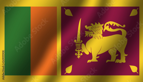sri lanka national wavy flag vector illustration
