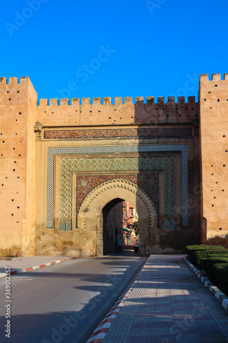 The road to the gate of Bab El Khamis that leads to the Medina, Meknes city, Morocco