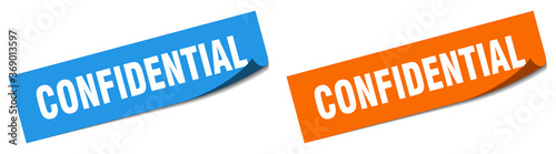 confidential paper peeler sign set. confidential sticker