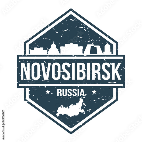Novosibirsk Russia Travel Stamp Icon Skyline City Design Tourism Badge Rubber.
