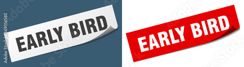 early bird paper peeler sign set. early bird sticker