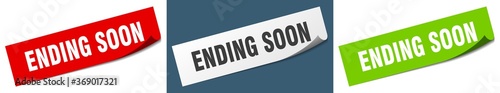ending soon paper peeler sign set. ending soon sticker