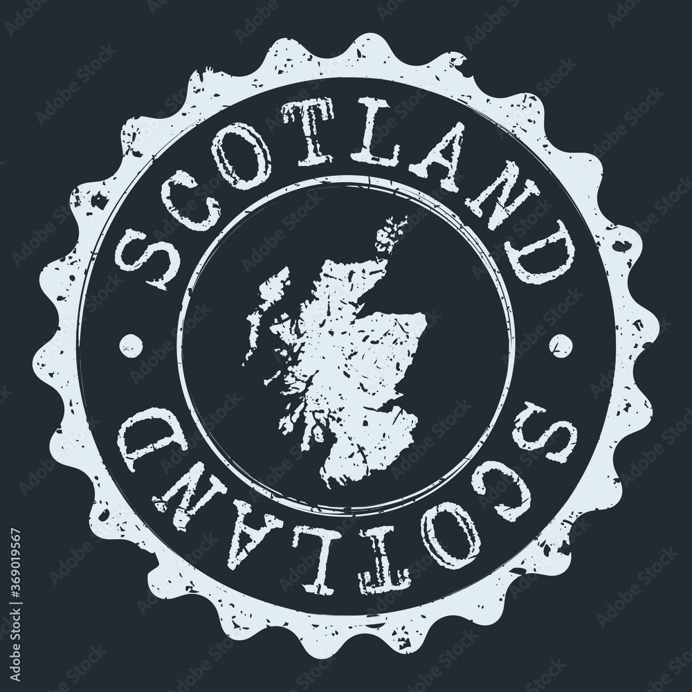 Scotland Seal. Silhouette Postal Passport Stamp. Round Vector Icon Postmark. Scotland Seal. Silhouette Postal Passport Stamp. Round Vector Icon Postmark.