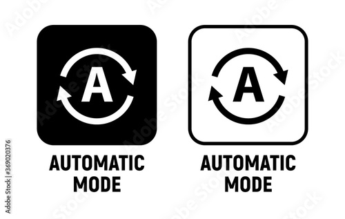 Vector automatic mode smartphone icon. Auto mode sign switch pictogram photo