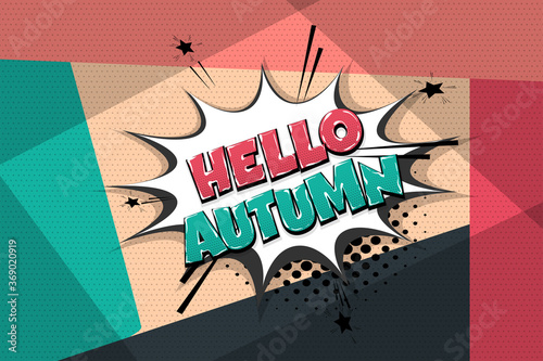 Automn comic text speech bubble pop art