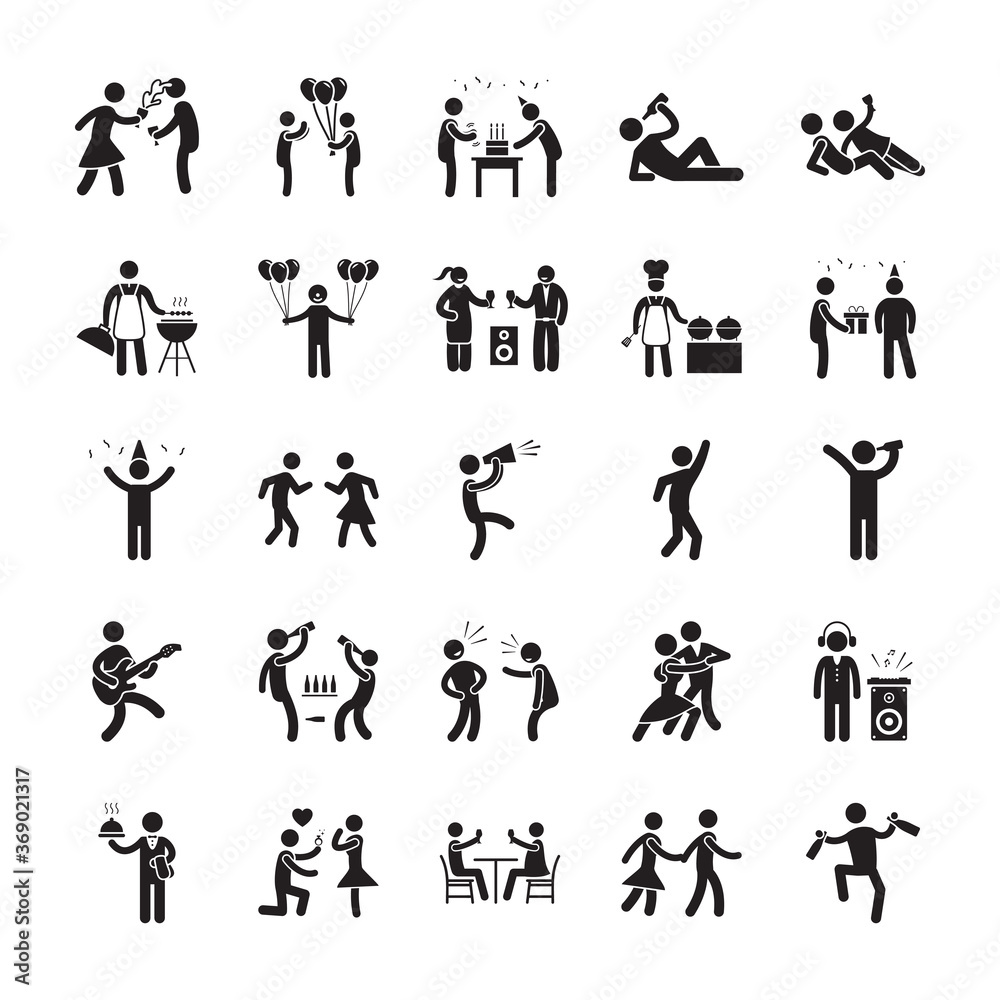 Fototapeta premium Party Human Pictograms