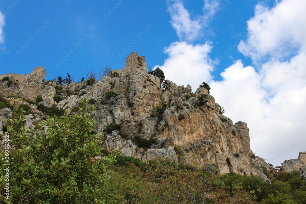 The mountain on which stands the impregnable castle of Saint Hilarion - the ancient residence of the kings of Cyprus. Cyprus.