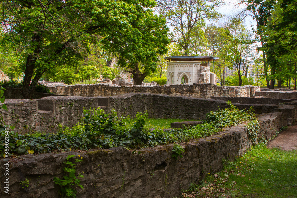 Ruins of a Franciscan Monastery on the Margaret Island in Budapest. Hungary