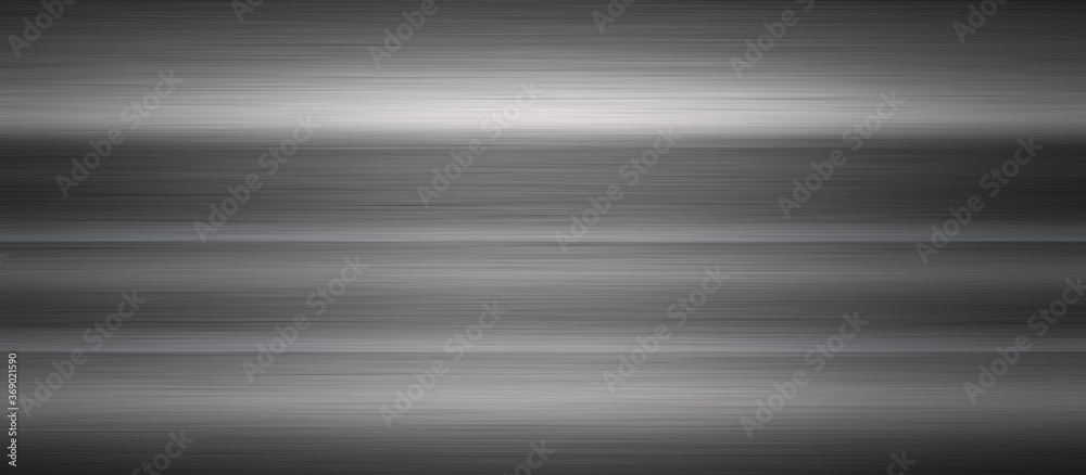 Dark gray background, brushed metal texture
