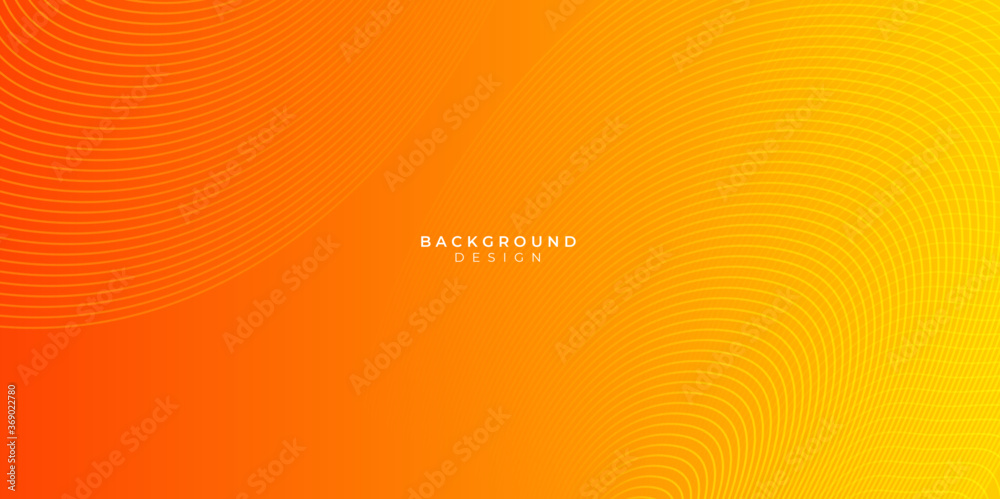Orange abstract geometric background with curve wave lines