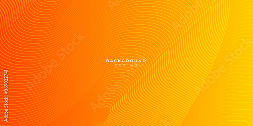 Orange abstract geometric background with curve wave lines