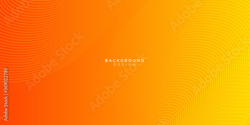 Orange abstract geometric background with curve wave lines