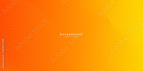 Orange abstract geometric background with curve wave lines